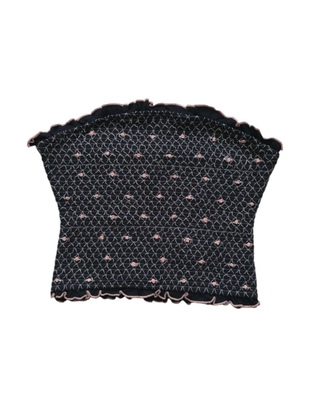 Free People FP Field Of Roses Smocked Boho Tube Top Women's Sz L